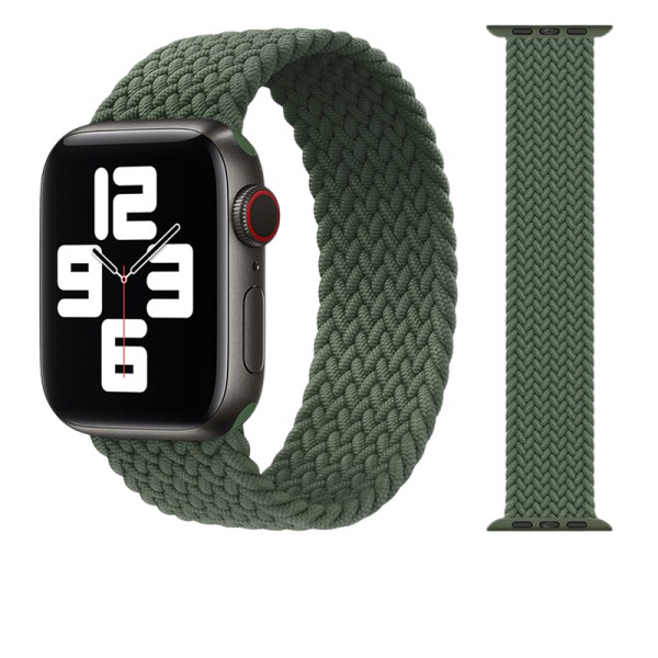 For silikon solo-rem, kompatibel Apple Watch-rem 38 mm 40 mm 41 mm 42 mm 44 mm 45 mm, elastisk silikonflettet elastisk sportsrem for iWatch-serien