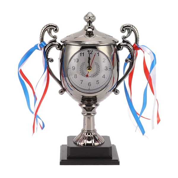 Retro klocka Livsliknande trofémodell Dekorativ liten skrivbordsväckarklocka för sovsal Sovrum Vardagsrum Dark Gold