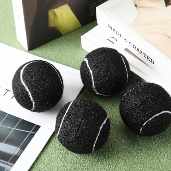 4 st Tennisbollar Bulk för Möbelben Tennisboll Stolsbensskydd för Golvskydd Boll Skrivbordsbensskydd (Svart) blcak