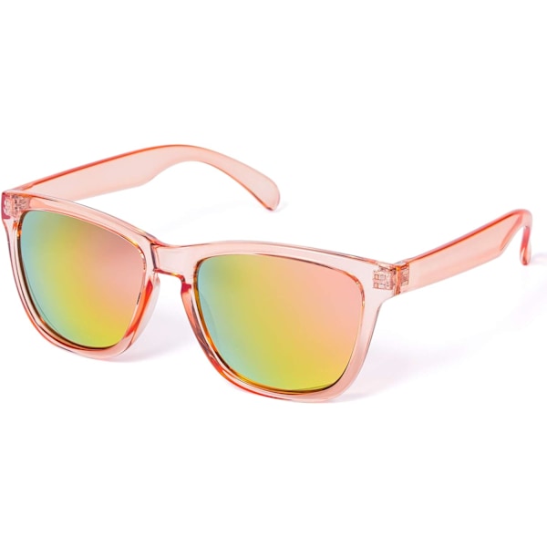 Womens Solbriller UV400 Spejlede Linser, Velegnet til Udendørs, Ferie, Kørsel Light Orange