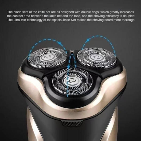 Hodebarbermaskin for skallete menn, elektrisk barbermaskin for menn med LED-strømvisning/vaskbart hode/USB-hurtiglading flytende hode hjemme bærbar reisebarbermaskin