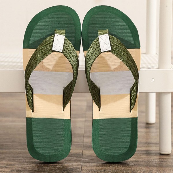 Herr Flip Flops Snabbtorkande Andningsbar Halkfri Mjuk EVA Ergonomisk Strand Thong Sandaler Green 42