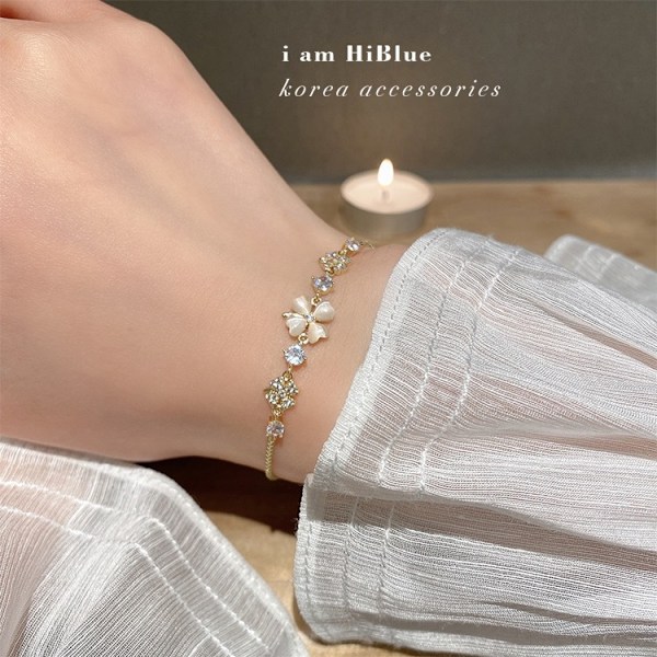 Fødselssten Kæde Link Armbånd til Kvinder Pige Heldig Firkløver Ædelsten Fint Smykke Lykke Shamrock Fødselsdagsgave
