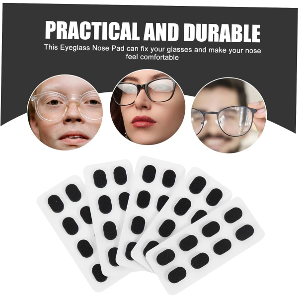 WJ 300 par glasögon näskuddar Glashållare glasögon näskuddar näskuddar Ersättande näskuddar Skål Blackx5pcs 0.9x0.6x0.1cmx5pcs