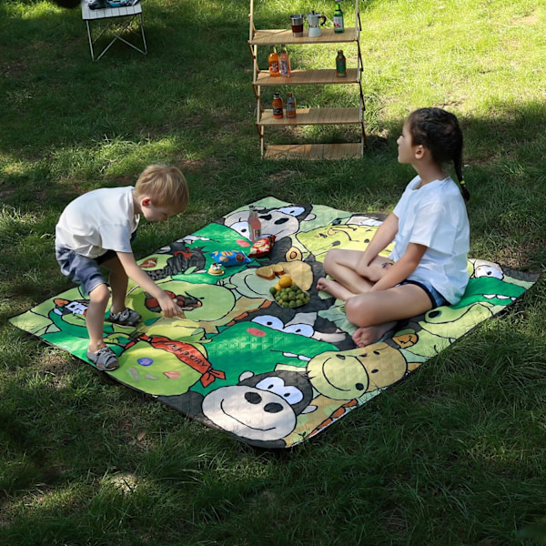 Picnic Tæpper, Picnic Måtte Camping Måtte, 152 x 203 cm Udendørs Drenge Piger Tæppe, Maskinvaskbar Camping Måtte Vandtæt & Sandtæt Fol