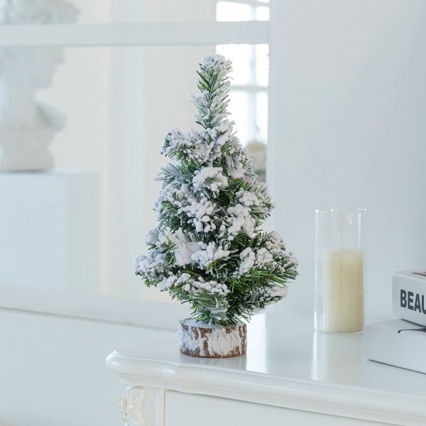 Minijulgran, 30 cm litet bordsträd med konstgjorda tallkottar, juldekorationer för hemmakontorets skrivbord Vinter juldekorationer