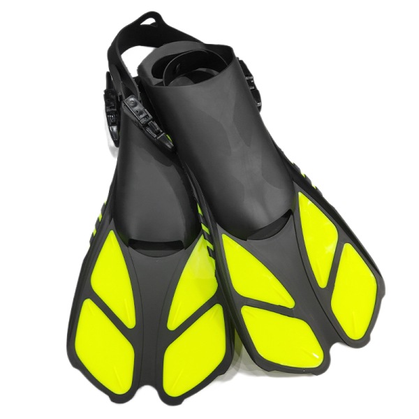 Ammattimaiset säädettävät sukellusräpylät Aikuisten harjoitteluevät Ulkoilu snorklausvarusteet (keltainen ja musta) L/XL