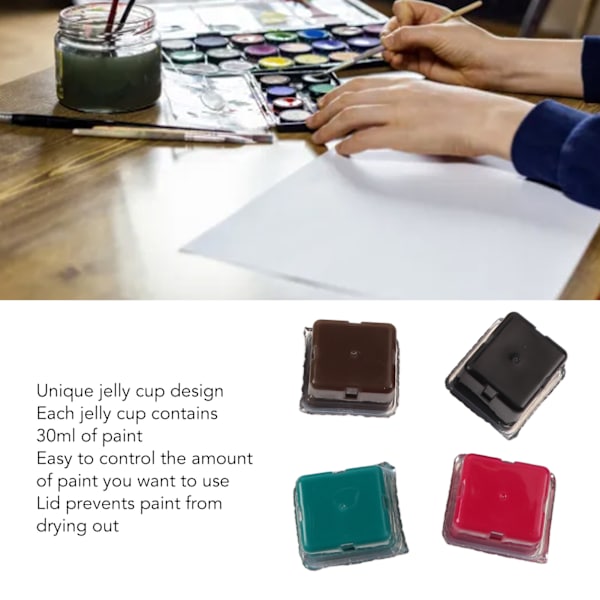 Gouache malingssæt flerbrugs gelékop design 18 farver 30ml gouache akvarelmaling til kunstnere studerende børn