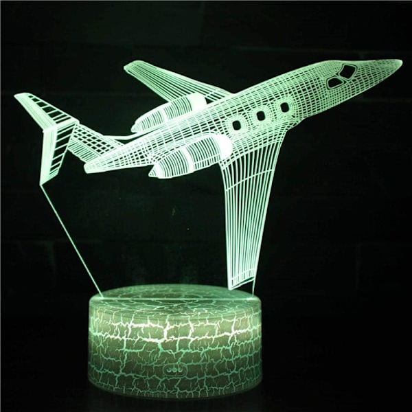 3D Illusionslampe Fly Moodlys 7 Farge Skiftende Akryl LED Nattelykt USB Kabler Soverom Skrivebord Dekorasjon