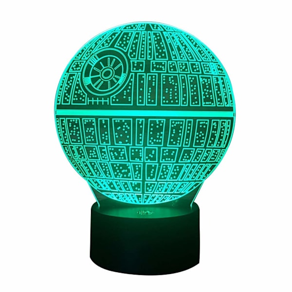 7 Väriä Vaihtava Yövalo 3D Tunnelma Lamppu 3D Visuaalinen Illuusio LED-Lamppu Lapsille Leikkiin Joulu- ja Syntymäpäivälahjaksi (Tähtien sota)