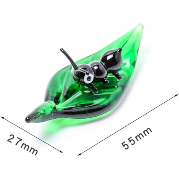 Handgjorda Mini Insekter Figurer Samlarobjekt 5st Konst Blåst Glasfigurer Miniatyr Glasprydnader, Skrivbordsbord Simulation Djur
