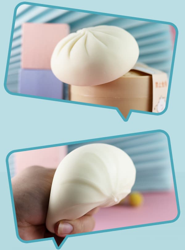 Dumpling Squishy Fidget Legetøj, Dumpling Stressbold Dampet Fyldt Bolle Klemmende Stressaflastningslegetøj, Dejbolde Squishy Dumpling