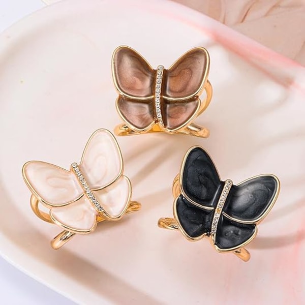 3 st Butterfly Sjalring Clip Sjalspänne för Kvinnor Sjalring Spänne Kvinnors Mode Metall Sjal Clip Spänne Dam Flickor Dekoration Tillbehör (28mm)