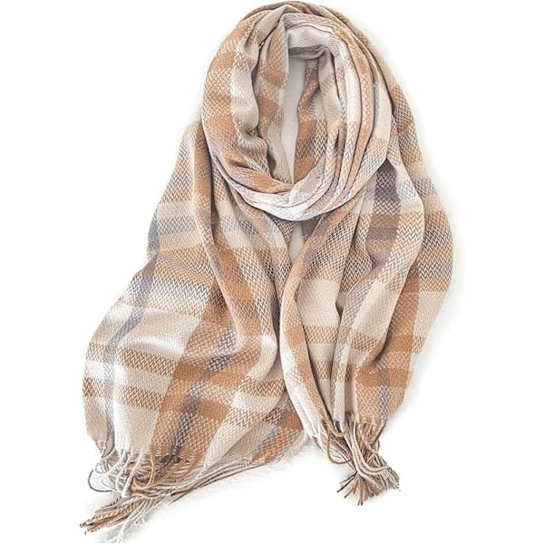 Sjal för Kvinnor Vinter Höst Cashmere-Känsla Flerfärgad Rutiga Sjal Mode Långa Sjal Kollade Halsdukar Mjuk Varm
