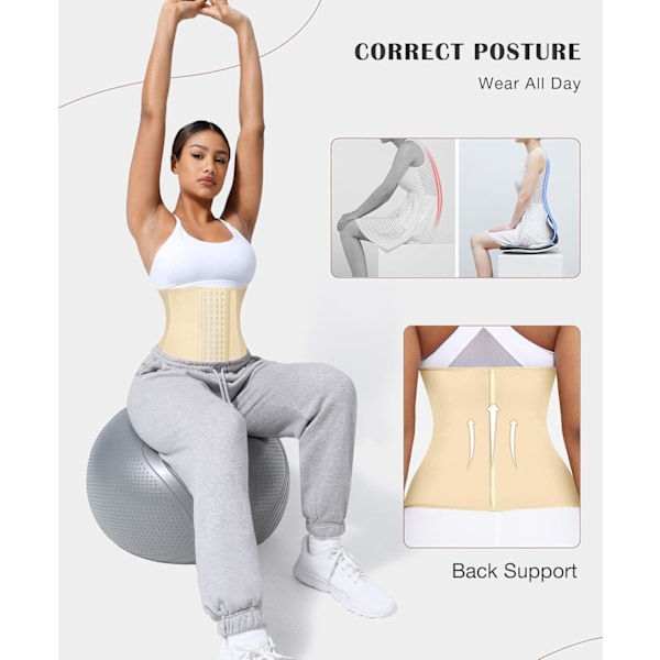 Taljetræner til kvinder Latex Talje Cincher Korset apricot XL