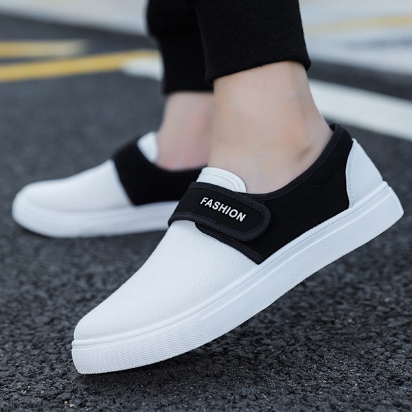 Sommersko Plus Størrelse Flerfarget All-match Herresko Lav-topp Sneakers Lett Herresko Casual Sko White 41