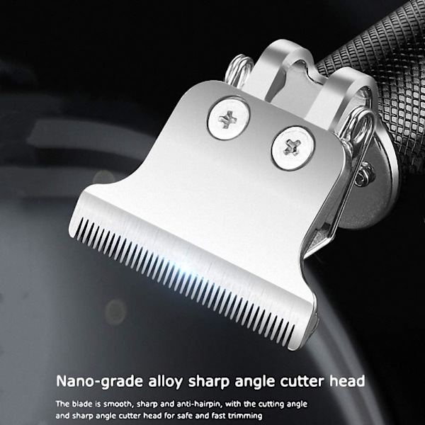 Winnieindustries hårtrimmers för män, klippmaskiner för hårklippning, sladdlös barberhårstrimmer, elektrisk T-blad grooming kit för skägg, huvud och F Silver