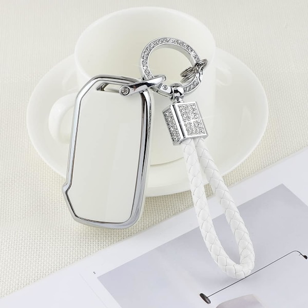 Nøglebeskyttelsescover til Kia Soul Forte Sportage Telluride EV6 tilbehør Girly Soft TPU Bil Smart Keys Shell Case Protector 4 Knapper Bling Nøglering