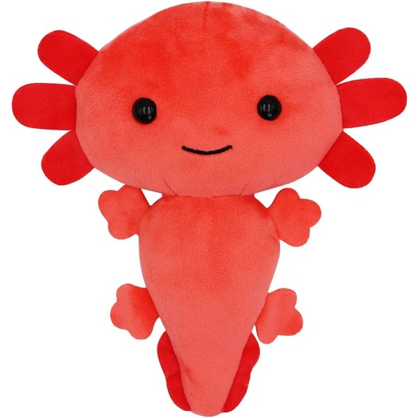 Söt plysch, gjord av mjukt tyg, plysch leksak mjuk röd Axolotl fylld med djurplysch 7,9 tum (röd)
