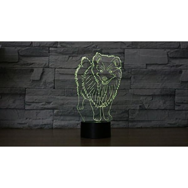 3D Samojeder Dyre Natlys Touch Bordsklampe Optisk Illusion Lamper 7 Farveskiftende Lys Hjem Dekoration Julegave Fødselsdagsgave