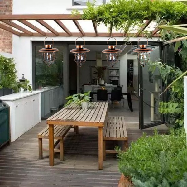 Riippuva aurinkolyhty ulkona – vintage lyhty, vedenpitävät aurinkolamput  retkeilyyn, puutarhaan, patiolle, terassille, pihalle, polulle fd5c | Fyndiq