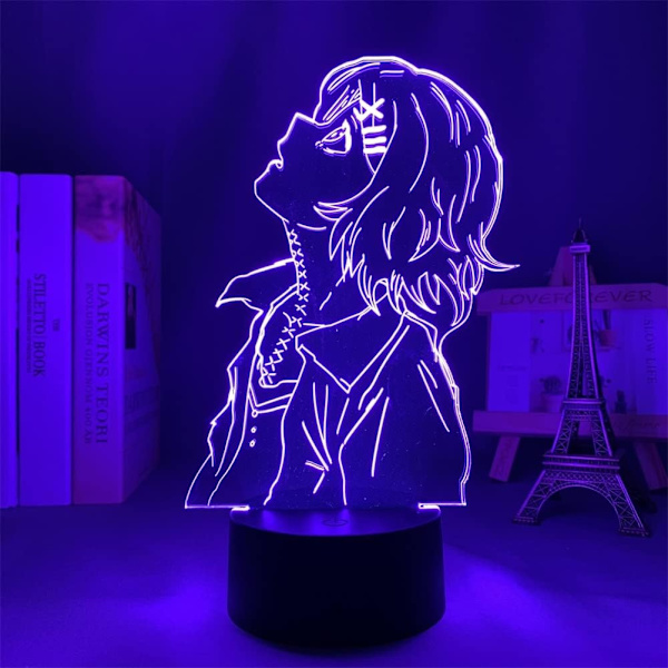 LED Illusions nattlys Juuzou Suzuya Figur Anime 3D Lampe USB/Batteridrevet 7 Farger Berøring/Fjernkontroll 16 Fargeendringer