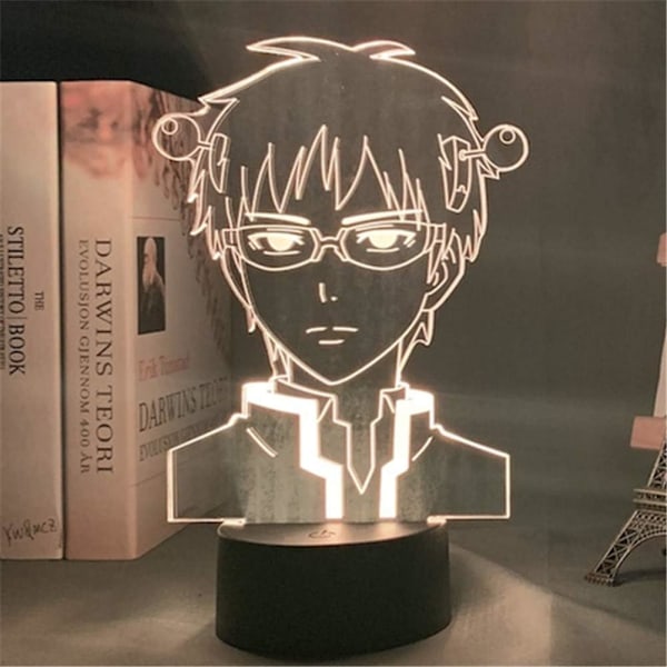 Anime Lys The Disastrous Life of Saiki K LED nattlys for barnerom dekorasjon Fargerikt nattlys Anime gave Berøringskontroll 3D lampe Saiki Kusu