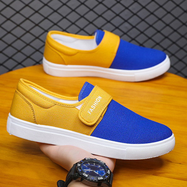 Sommer sko Plus Size Multi-farve All-match Herresko Low-top Sneakers Letvægts Herresko Casual Sko Blue-yellow 40