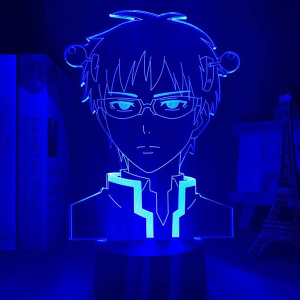 Anime Lys The Disastrous Life of Saiki K LED nattlys for barnerom dekorasjon Fargerikt nattlys Anime gave Berøringskontroll 3D lampe Saiki Kusu