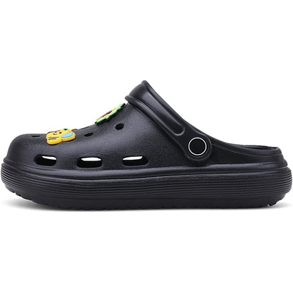 Kvinners hagesko sommer lette tresko sandaler sklisikre lysbilder dusjslippers innendørs utendørs Black 9.5inch 4.5