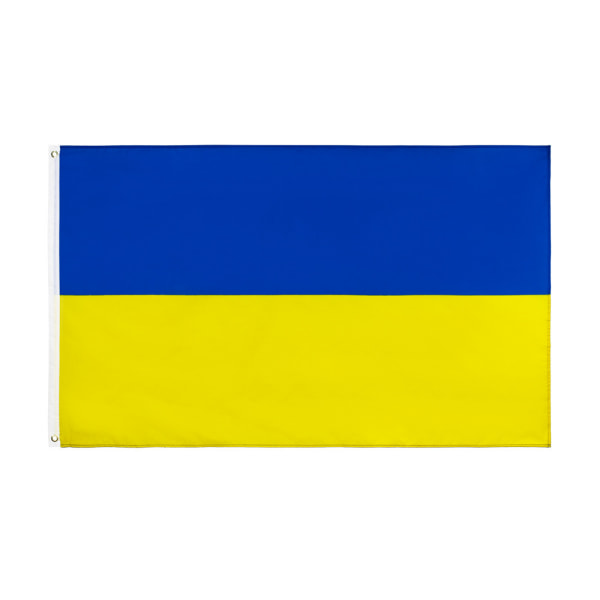 Ukrainan liput 3x5Ft, Ukrainan kansallisliput UKR 3x5-FT, polyesteri messinkiläpiviennillä, ulkopuutarhaliput