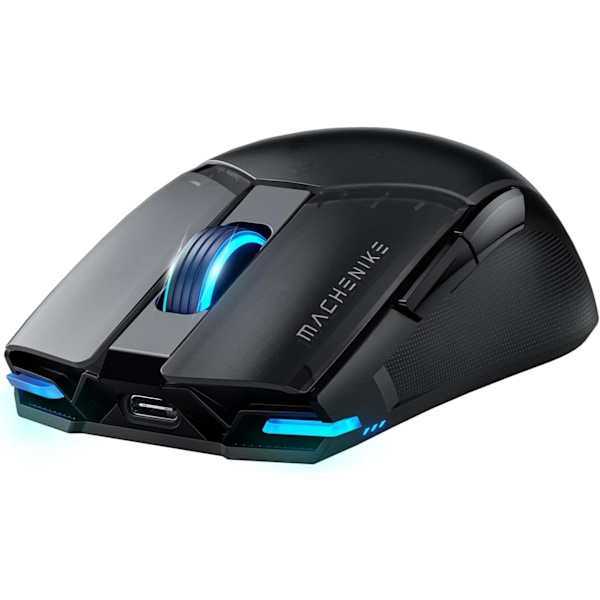 Trådlös Spelmus, 26 000 Punkter Per Tum, PAW3395 Sensor, RGB-Bakgrundsbelysning, Ergonomisk Design, 6 Programmerbara Knappar, Lång Batteritid, Ultralätt Black M7 Pro