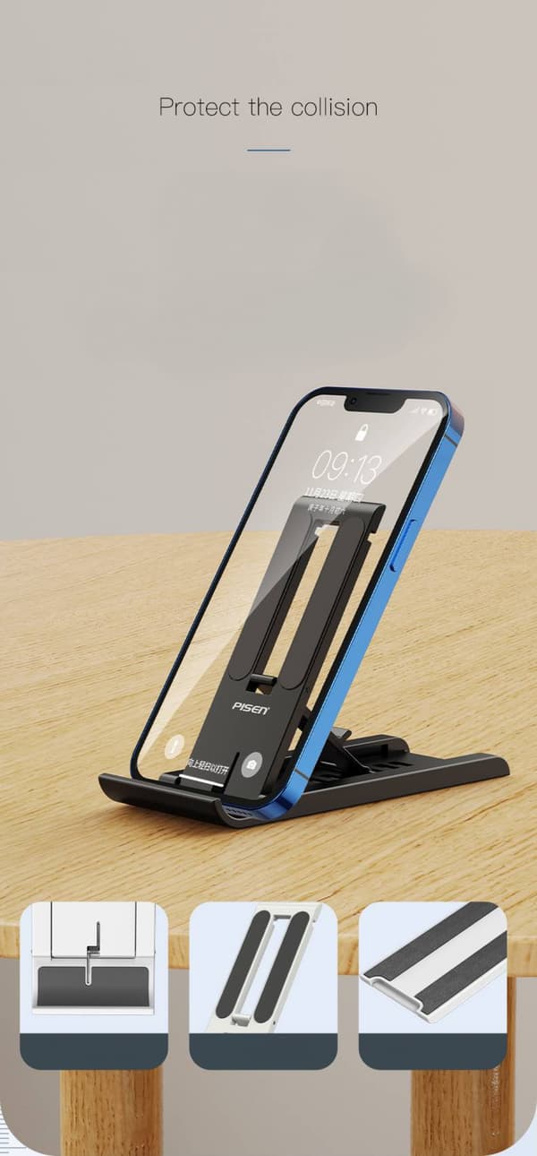 Tabletstativ, fuldt justerbart foldbart skrivebordsstativ til iPad, Samsung, Nintendo, alle mobile enheder (4,6-12,9'')
