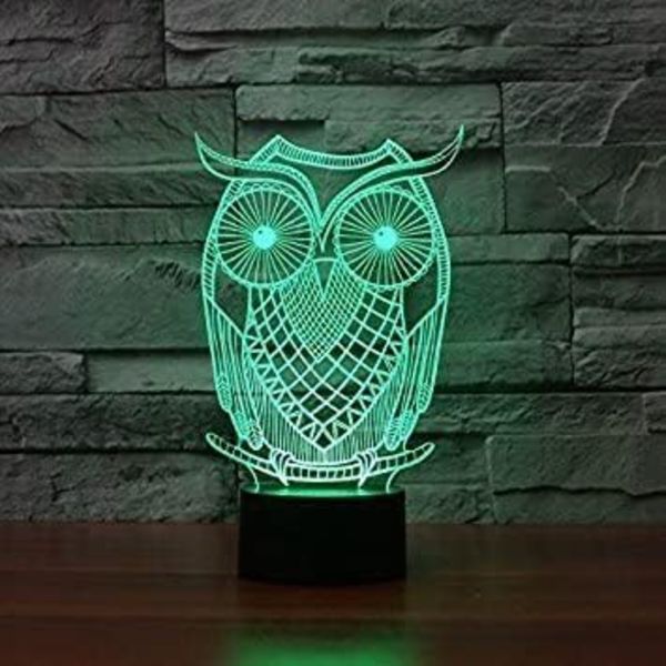 3D Ugle Ørn Natlys Bordskrive Optisk Illusion Lamper 16 Farveskiftende Lys LED Bordlampe Julegave Hjem Kærlighed Fødselsdag Børn Børn Dekoration Gave