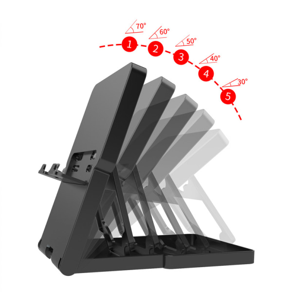 Stativ for Steam Deck, justerbart sammenleggbart stativ kompatibelt (svart)
