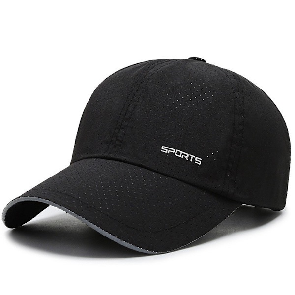 Sommar tunn snabb torkande keps herr keps utomhus solhatt casual fiske solhatt basebollkeps Black