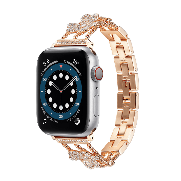 Bling metallband för Apple Watch Kvinnor Lyx Diamond Crystal Rostfri Ersättningsrem för iWatch Series 8 7 6 5 4 3 2 1 SE