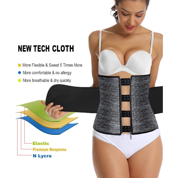 HOPLYNN Neopren Svettbälte Midjetränare Korsett Trimmer Shaper Bälte för Kvinnor Grey 4XL