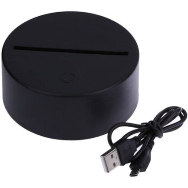 3D Stereoskopisk Effekt Illusion Nattlampa 7 Färgväxlande LED Skrivbordslampa Touch Switch Rum Dekoration Present Tillbehör