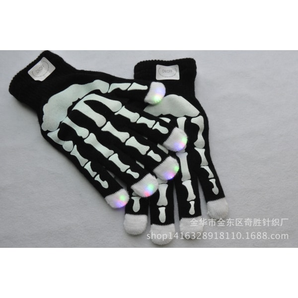 Handsker nye natkørsel advarsel reflekterende lysende handsker bar gadedans håndskyggedans performance fluorescerende handsker (Ghost Claw nummer et)