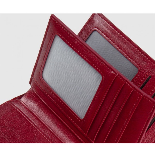 AVEKI Pieni lompakko naisille Aidosta nahasta Bifold Kompakti RFID-estävä pieni naisten lompakko, viininpunainen