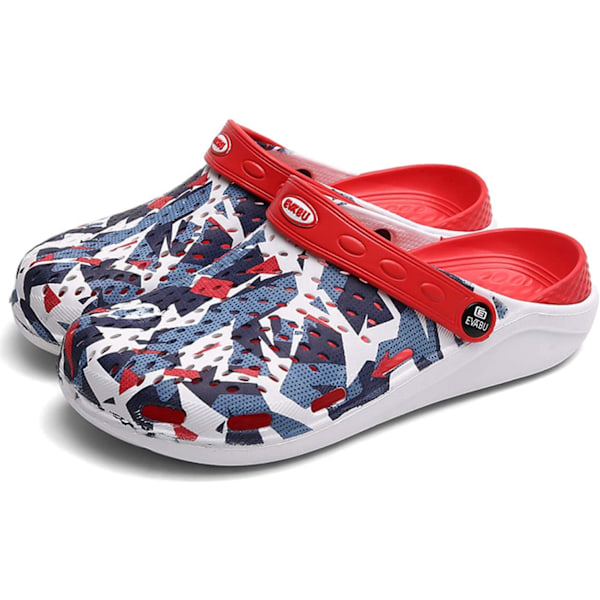 Trädgårdssandaler för män och kvinnor, lätta sommarsandaler, halkfria promenadskor, unisex vuxenclogs för pool, strand, trädgård, dusch red 10.25inch 9 Women/8 Men