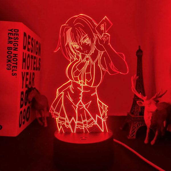 3D LED Lampe Anime High School DxD Xenovia til Soveværelse Dekorativ Natlampe Fødselsdagsgave Akryl LED Natlys