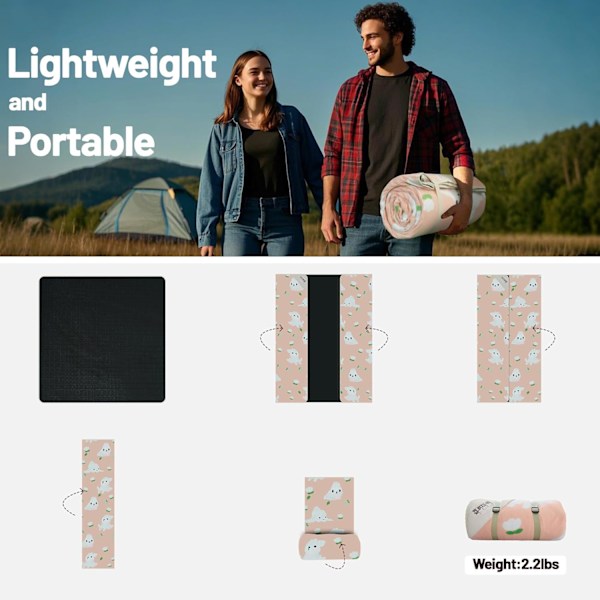 Picknickfilt för utomhusbruk 200 x 150 cm Vattentät Camping Picknickmatta Stor Hopfällbar Utomhusfilt för Campingfest Strand Park Utomhus 200*150