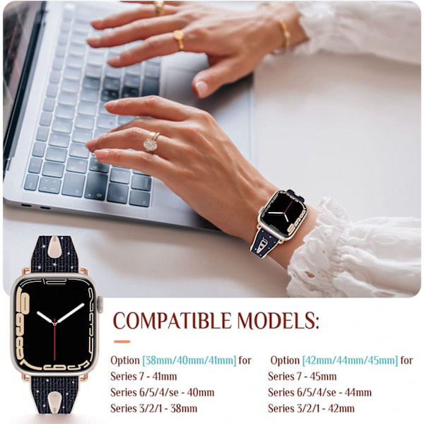 For Bling Tunn Band för Apple Watch Band 41mm 40mm 38mm Serie 7 SE 6 5 4 3 2 1, Kvinnors Silikon Glitter Rem Tillbehör Kompatibel med iWatch Al