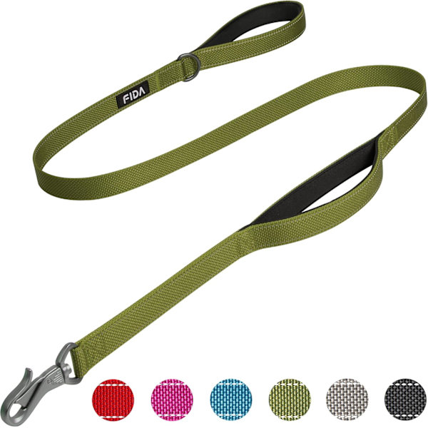 5 FT Heavy Duty Hundekobbel med 2 komfortable polstrede håndtak, trafikkhåndtak og avansert enkel snørekrok, reflekterende gåbånd for store, mellomstore og S Green5FT 5 Feet (Pack of 1)