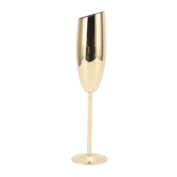 Metallbeger Rustfritt misfargingsbestandig skrå munn rustfritt stål champagneglass for feiring fest hjemmebelagt Gold