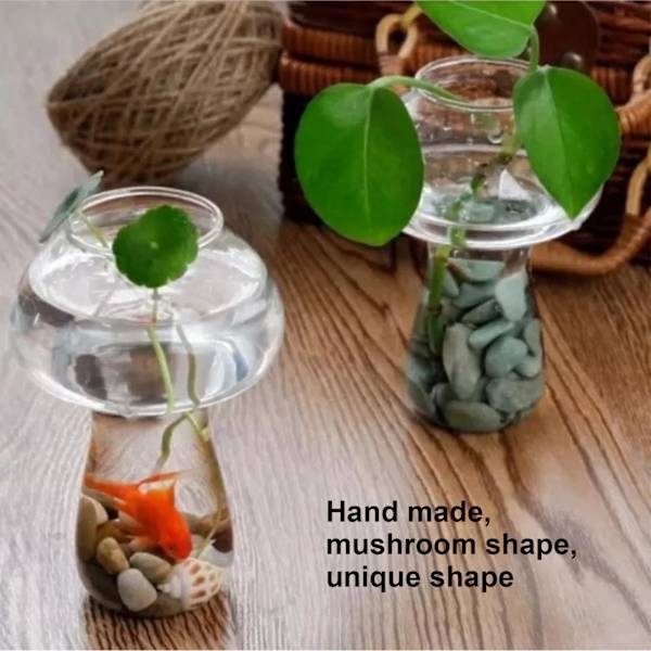 Klar glasvasflaska med hög temperaturbeständighet Svamputseende Glasvas för presenter Kontorshem Dekoration