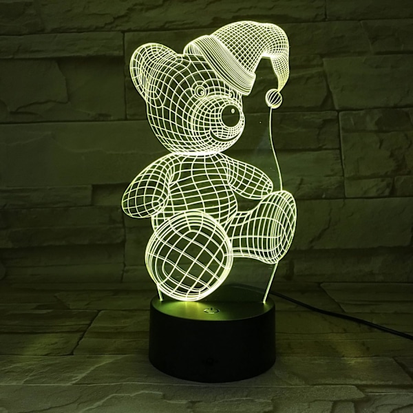 Uruzuo Glædelig Jul Træ Julemand 3D Illusion Natlys Legetøj Snemand Lampe, Skrivebord Julelys Fødselsdag Dekorationer Gaver Fest Værelse Dekoration