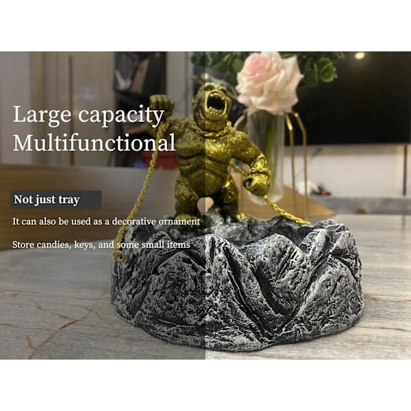 Gorilla Figur Kontorindretning, Cool Skulptur og Slikskål, Sjove Gaver til Sofabord Indretning、Hylde Indretning、Stue Indretning, Stil-